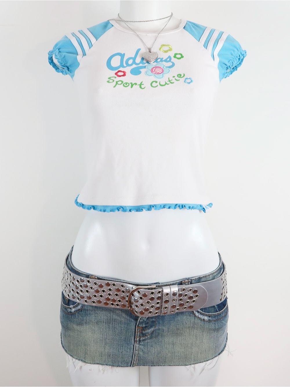 y2k adidas baby tee